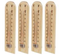 Luxshiny Thermomètre Mural Traditionnel en Bois 4pcs pour Cave à Vin et Fermentation Affichage Clair et Surveillance Précise Température Intérieure et Extérieure