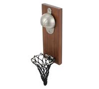 Luxshiny Tire-bouchon Mural en Bois et Acier Inoxydable Design Panier de Basketball, Ouvre-bière Magnétique Créatif, pour Camping et Club