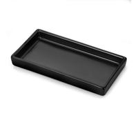 Luxspire Plateau de Rangement, Petit Plateau Décoratif Salle de Bain, Plateau à Cosmétique en Céramique, Organisateur de Rangement de Toilette pour Bougies Bijoux Parfum Cosmétique, Noir