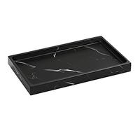 Luxspire Plateau de Salle de Bain en résine, pour Commode, Bijoux, évier de Cuisine, Parfum, Bougies, Savon, Serviette, Plantes, Accessoires de Salle de Bain (Taille M, Noir d’Encre Mat)
