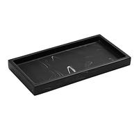 Luxspire Plateau Rectangulaire en Résine, Plateau de Rangement pour Réservoir de Toilette de Salle de Bain pour Tissus, Bougies, Savon, Serviette, Plante, Mini - Encre Noire Mate