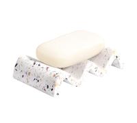 Luxspire Porte-Savon Marbre, Boîte à Savon Autovidangeable, Plateau à Savon en Résine, Support de Savon en Forme de Vague, Plateaux de Rangement pour la Cuisine et la Salle de Bains, Coloré + Blanc