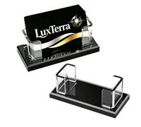 LuxTerra 2 Pièces Support de Carte de Visite, Peut Contenir 60-80 Cartes | Acrylic Support Carte de Visite pour Bureau, Accueil et Restaurant