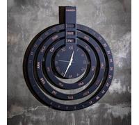 Luxueuse horloge murale en bois de style vintage avec finition antique et pendule