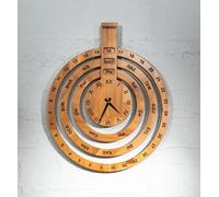 Luxueuse horloge murale en bois de style vintage avec finition antique et pendule