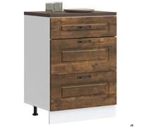 Luxueux Best* Armoire de cuisine - Armoire basse/meuble bas d'évier Kalmar chêne fumé bois d'ingénierie Juin72473439