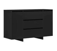 Luxueux Best*Buffet de couloir - Meuble Étagère pour rangement de cuisine/salon - avec tiroir Noir 120x41x75 cm - Bois d'ingénierie