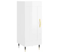 Luxueux Best*Buffet de couloir - Meuble Étagère pour rangement de cuisine/salon - Blanc brillant 34,5x34x90 cm - Bois d'ingénierie