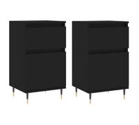 Luxueux Best*Buffet de couloir - Meuble Étagère pour rangement de cuisine/salon -s 2 pcs noir 40x35x70 cm - Bois d’ingénierie