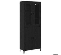 Luxueux Best*Buffet haut - Meuble Étagère pour rangement de cuisine/salon - Armoire 2 pcs Chêne noir 69 5x34x180 cm 262850