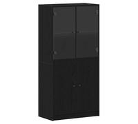 Luxueux Best*Buffet haut - Meuble Étagère pour rangement de cuisine/salon - Armoire Noir 68x37x142 cm - Bois d'ingénierie 579326