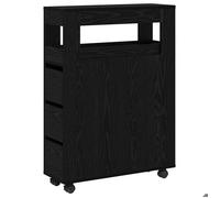 Luxueux Best*Cabinet Meuble Étagère pour rangement - Cabinet de Salle de Bain Étroite Chêne noir 65x23x87 cm 583464