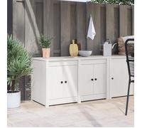 Luxueux Best* Meuble de cuisine - Armoire basse/meuble bas d'évier d'extérieur blanc 106x55x64 cm en bois massif de pin