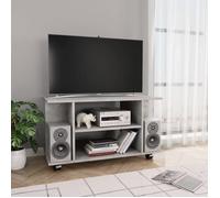 Luxueux Best*Meuble TV（1 PC) - JMS - Support TV/TABLE TV - Meuble salon - et roulettes gris béton 80x40x45cm bois d'ingénierie 48404