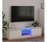 Luxueux Best*Meuble TV avec lumières LED - JMS - Support TV/TABLE TV - Meuble salon - blanc 140x40x36cm M8071585177354