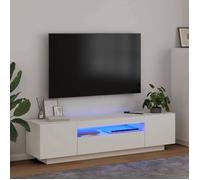 Luxueux Best*Meuble TV avec lumières LED - JMS - Support TV/TABLE TV - Meuble salon - blanc 160x35x40cm M1710719574419