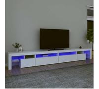 Luxueux Best*Meuble TV avec lumières LED - JMS - Support TV/TABLE TV - Meuble salon - Blanc 290x36 5x40cm M4366596471985