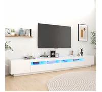 Luxueux Best*Meuble TV avec lumières LED - JMS - Support TV/TABLE TV - Meuble salon - Blanc 300x35x40cm M3692232571297