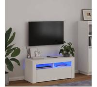Luxueux Best*Meuble TV avec lumières LED - JMS - Support TV/TABLE TV - Meuble salon - blanc 90x35x40cm M2001353278454