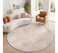 Luxueux Style Tropical Tapis Salon 90 cm Lavable en Machine Beige Moquette | Tapis Chambre Douce à Poil Court, Plantes Monstera Feuilles De Palmier Antidérapant Moquette Bureau Cuisine Salle à Manger