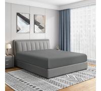 Luxury Cathay (Luxe Doux comme de la Soie Polyester Drap-Housse 1, Gris, Jumeau