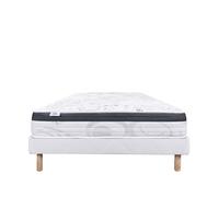 LUXURY LITERIE - Ensemble matelas + sommier - SLEEPLUX - 140 x 190 cm - Tapissier - Ferme - Face été/hiver