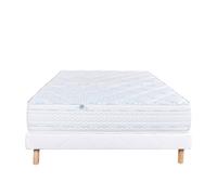 LUXURY LITERIE - Ensemble matelas + sommier - THERMOTEC - 140 x 190 cm - Tapissier - Ferme - Face été/hiver
