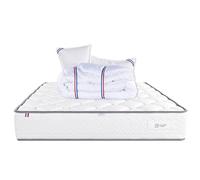 Luxury Literie Matelas 140x190 cm, Iris, 20 cm, mémoire de Forme, Ferme, Face été/Hiver + 2 oreillers + Couette