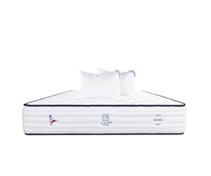 Luxury Literie Matelas 160x200 cm, Patriote, 27cm, Ressorts Ensachés, mémoire de Forme, Indépendance du Couchage, Soutien Ferme + 2 Oreillers