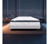 luxury_literie Sleeplux - Matelas et sommier 140x190cm - Gris