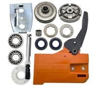 Luxuypon Couvercle latéral de tambour d'embrayage de rechange, poignée de frein, pompe à huile, kit de roulements à huile, plaque de barre compatible avec Husqvarna 50 51 55 pièces de rechange pour
