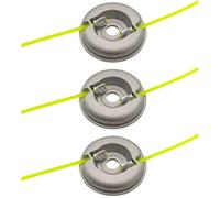 Luxuypon Tête de rechange 1 à 5 pièces en aluminium pour tondeuse à gazon avec 2 lignes de tête de débroussailleuse universelle en nylon pour tondeuse à gazon (3 pièces)