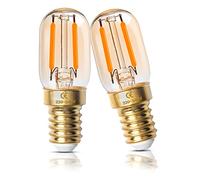 Luxvista 2W E14 Ampoules LED Dimmable Ultra Blanc Chaud 2200K Vintage Ambre Verre T22 Mini LED E14 Ampoules SES 150 Lumen Équivalent 15W-20W (2-Pack)