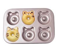 Luxylei Moule À Donuts, Moules Antiadhésifs À Motifs De Chats Mignons, Moule À Donuts 6 Cavités pour Cuisson Au Four, Muffins, Cupcakes Bagels.