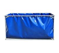 Luyckfrazy Étang à Poissons en Toile rectangulaire, Piscine de Jardin en Toile PVC Durable, conteneur de Stockage d'eau extérieur, revêtement d'étang à Poissons Pliable, Piscine Pliable(5x1x1.0m)
