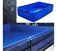 Luyckfrazy Étang à Poissons rectangulaire en Toile de PVC, conteneur de Stockage d'eau extérieur, étang en Toile sur Pied, revêtement d'étang à Poissons Pliable avec œillets(5x3x1.2m)