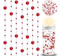 LuyoNova 20 Pièces Perles D'Eau rouges Bougies Flottantes Perle D'Eau Perles Artificielles Bougie Flottante,pour Centres Table Décorations Pearl Vase Fillers Mariages Fête Arbre de Noël Décorations