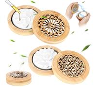Luziyun 2 Pièces Diffuseur Huiles Essentielles Pierre avec Boîte en Bois | Set de pierres parfumées Coffret galets diffuseurs sans flamme pour aromathérapie à la maison, au bureau et en déplacement