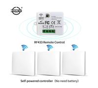 LVGEMSS commutateur sans fil intelligent RF433 bouton poussoir auto-alimenté panneaux muraux télécommande interrupteur d'éclairage interrupteur mural étanche 2x1Gang-1Receiver
