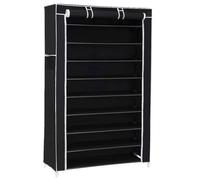 LVHCMFOHM Meuble à Chaussures Haute en Tissu - Armoire à Chaussures 9 Niveaux - Pour 36 Paires - 88x28x160 cm - Noir