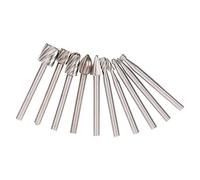 lvifloae Accessoires pour outils rotatifs 10 pièces 3mm tige Hss fraises rotatives en acier haute vitesse pour perceuse outils de sculpture sur bois ensemble gravure CNC