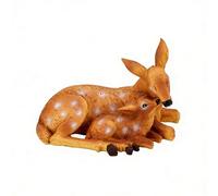 lvifloae Figurine de cerf, la biche protège Le Faon, Peinte à la Main, Traitement de revêtement, détails vifs, Jolie Statue de cerf de Noël pour la décoration de la Maison et Les Cadeaux