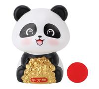 lvifloae Solar Panda Panda Statue Ornement for Luck and Fortune Solar Hochding Panda Figurine Car Dash Dash Toard Animal Figurine Ornement Souriant Les Yeux pour Patio Balcony (Grands Yeux)