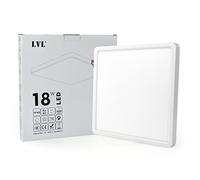 LVL Plafonnier Led 18W 23cm Blanc, Petite Carré Plat Luminaire Plafonnier pour Salon, Chambre, Cuisine, Bureau, Salle de Bain Éclairage de Plafond