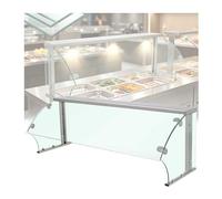 LVLDAWA Vitrine Boulangerie Pâtisserie Commerciale Comptoir Verre Trempé Incurvé Armoire Présentoir Cadre Acier Inoxydable Transparent Restauration(146x52x50cm)