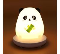 LVOERTUIG Veilleuse mignonne pour enfants, veilleuse panda mignon en silicone souple avec contrôle tactile, lampe de chevet LED portable rechargeable par USB pour décoration de chambre et de bureau