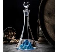 Lvpradior Décanteur à vin en cristal de luxe, carafe à vin avec cascade en forme de montagne de glace bleue intégrée, aérateur à vin sans plomb avec bouchon en verre, accessoire à vin (Grand 1,15L)