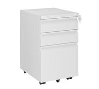 LVSTEEL Caisson de Bureau Metal, avec roulettes et Serrure, Caisson de Rangement Mobile, Meubles de Bureau, Bureau à Domicile, Entièrement Assemblé, pour A4/Légal/Letter