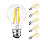 LVWIT 11W Ampoule LED Filament E27 A60, 1521Lm 2700K Blanc Chaud, Ampoule verre Vintage LED, Non Dimmable, Lot de 6