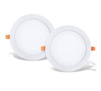 LVWIT 2x 25W Ultra slim LED encastré, remplace l'halogène 150W, Plafonnier rond avec driver, Blanc Neutre 4000K 2250Lm, AC 230V, downlight/spots encastrés/spots encastrés (lot de 2)